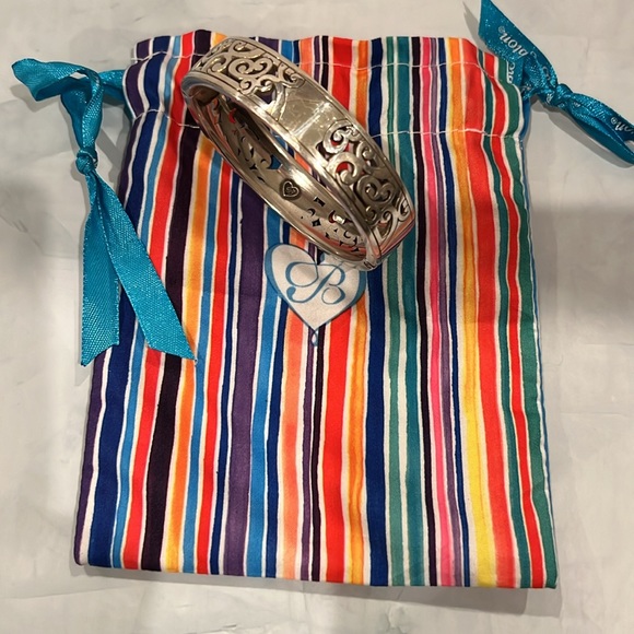 Brighton Scroll Silver Tone Hinged Bangle Bracelet - Picture 6 of 6